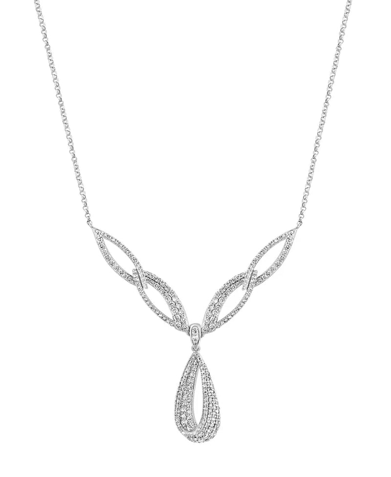 EFFY® Diamond Teardrop Fancy 17" Collar Necklace (2-1/5 Ct. T.W.) in 14K White Gold