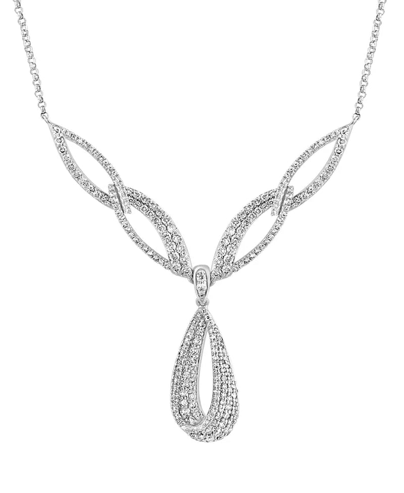 EFFY® Diamond Teardrop Fancy 17" Collar Necklace (2-1/5 Ct. T.W.) in 14K White Gold