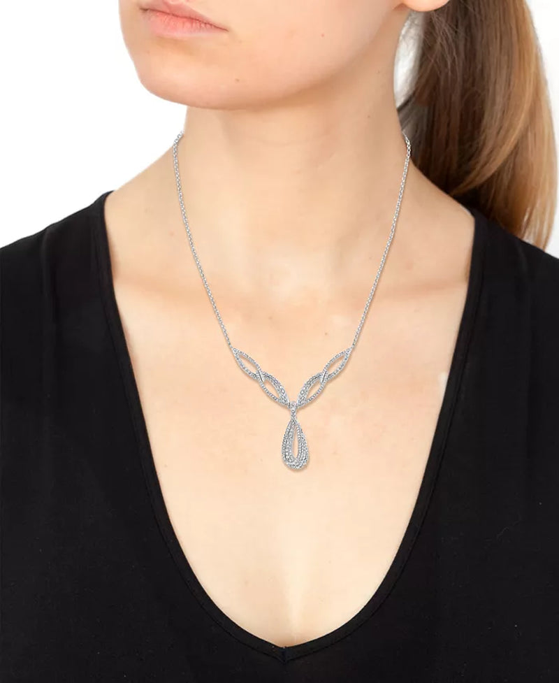 EFFY® Diamond Teardrop Fancy 17" Collar Necklace (2-1/5 Ct. T.W.) in 14K White Gold