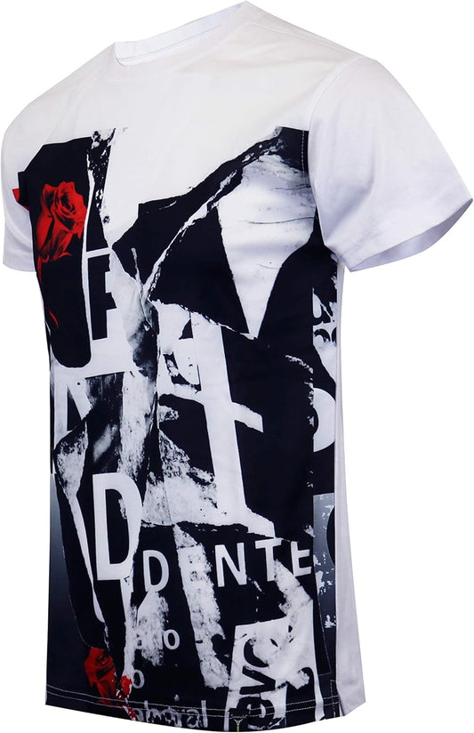 Mens Hipster Hip-Hop Urban Modern Tees - NYC Street Fashion Streetwear Stylish Longline Print T-Shirt
