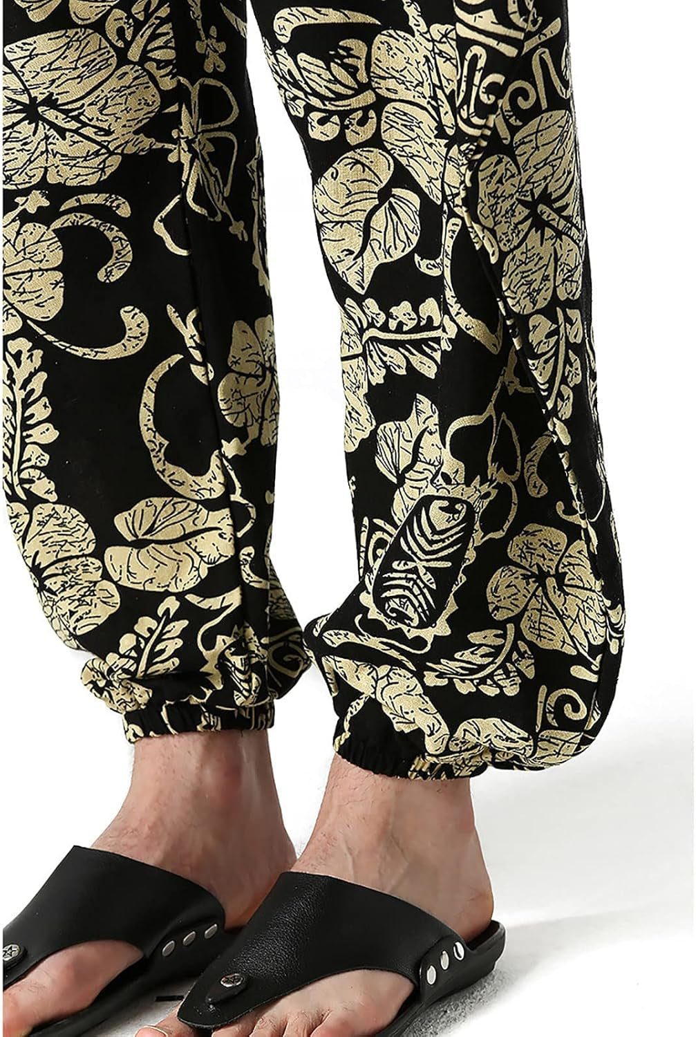Men'S Harem Pants plus Size Yoga Pants Retro Loose Novelty Graphic Hippie Harem Casual Trouser Gold